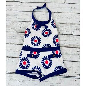 EUC Janie and Jack girls Geo Floral Print Swimsuit size 18-24 months